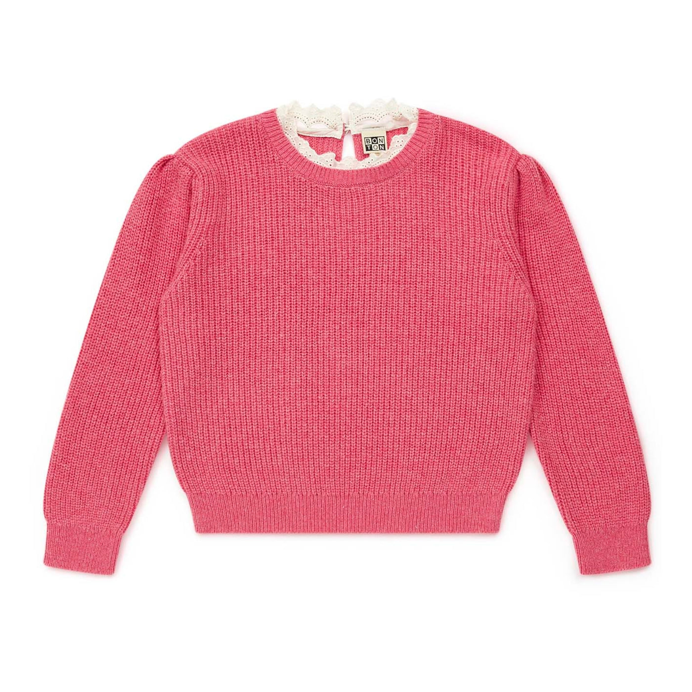 Lace Collar Sweater in Rose Be Fresh