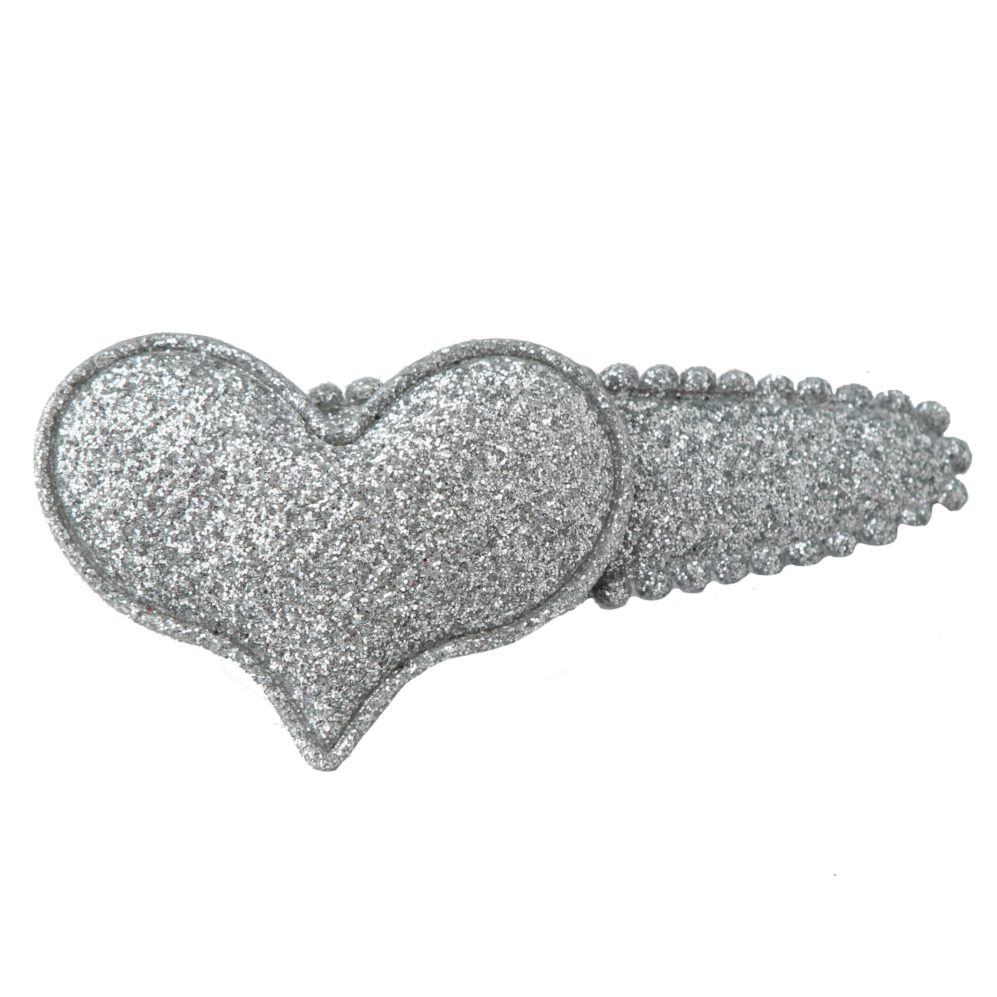 Puff Hearts Hair Clips in Silver