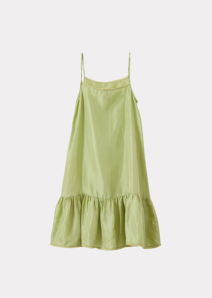 Grape Slip Dress in Almond Green
