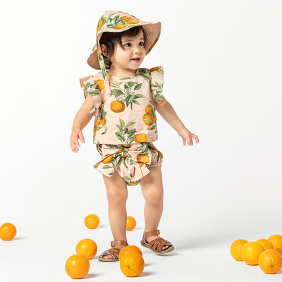 Abigail 2-Piece Baby Set | Pink Botanicals Oranges