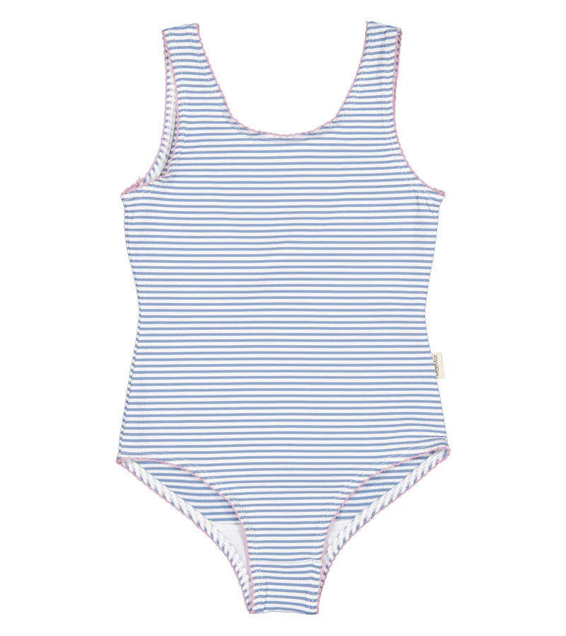Swallisa Seersucker Bathing Suit | Dark Sky Stripe