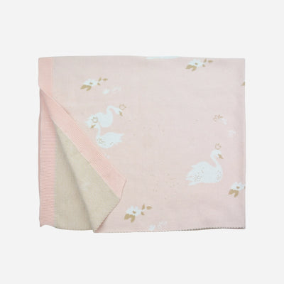 Organic Swan Blanket and Swan Pillow Set
