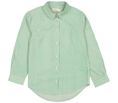 Tommy Crispy Poplin Shirt | Mint Leaf Stripes