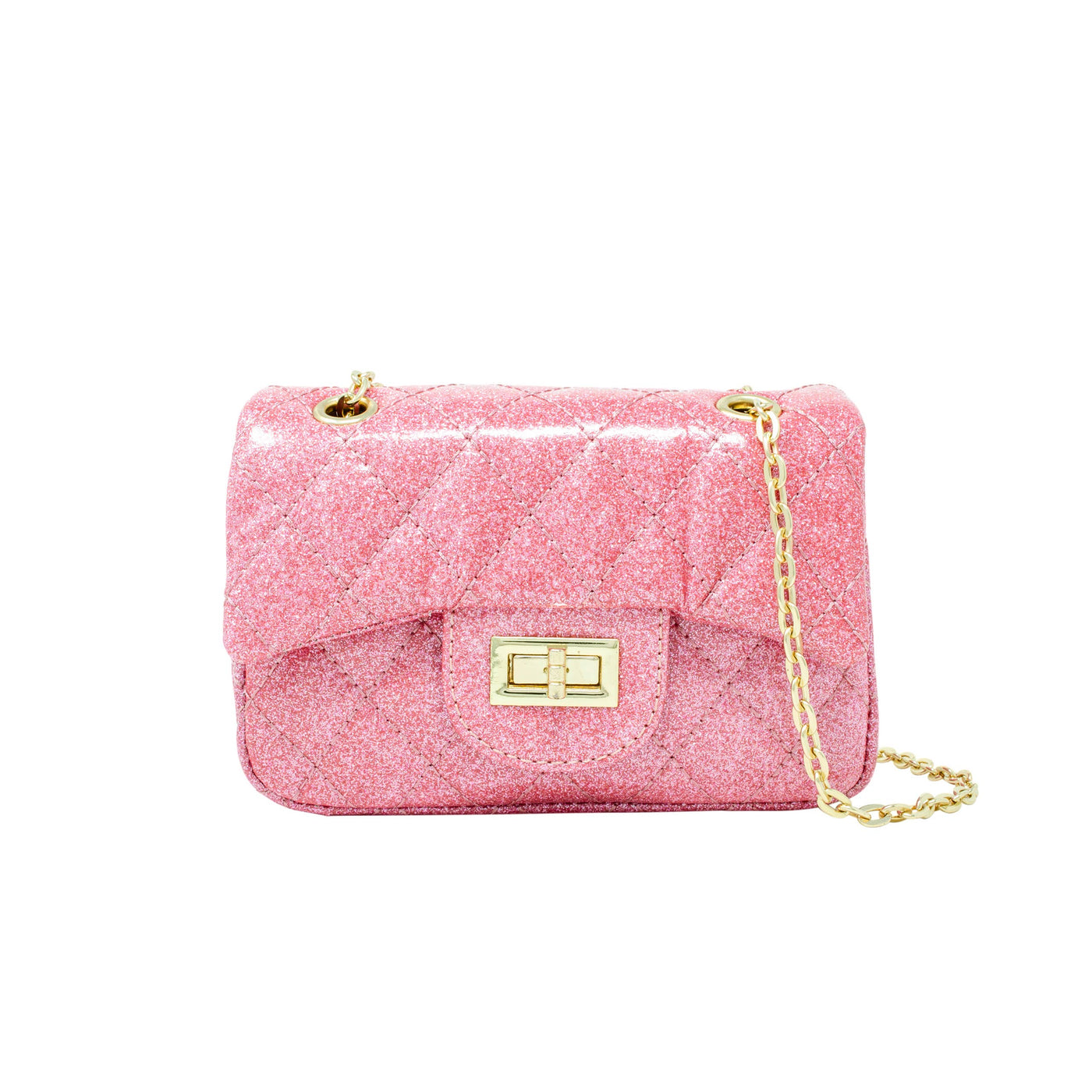 Classic Quilted Sparkle Mini Bag: Pink