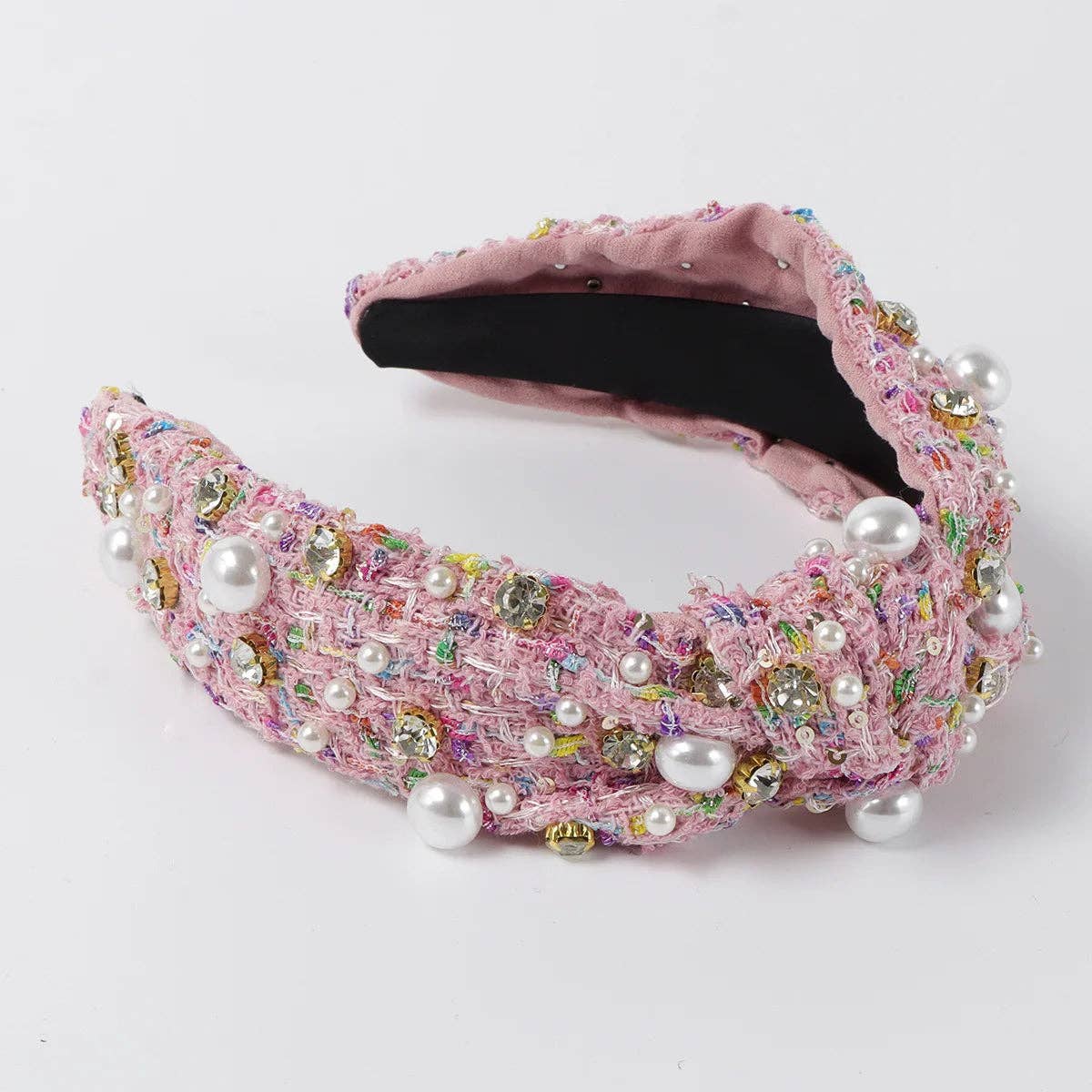 Tweed Knot Jewel Headband - Fruity Pebbles