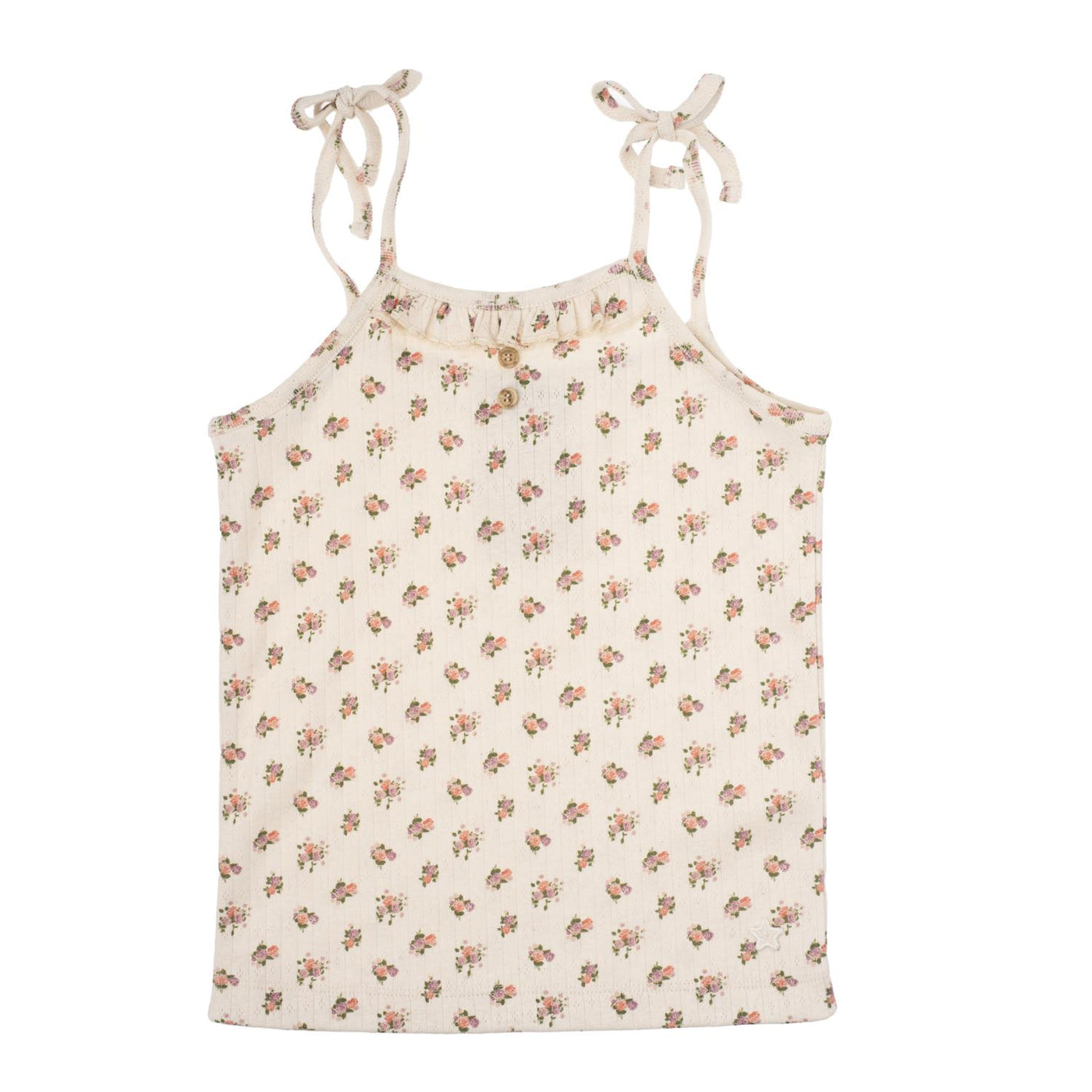 Top With Openwork And Flower Print