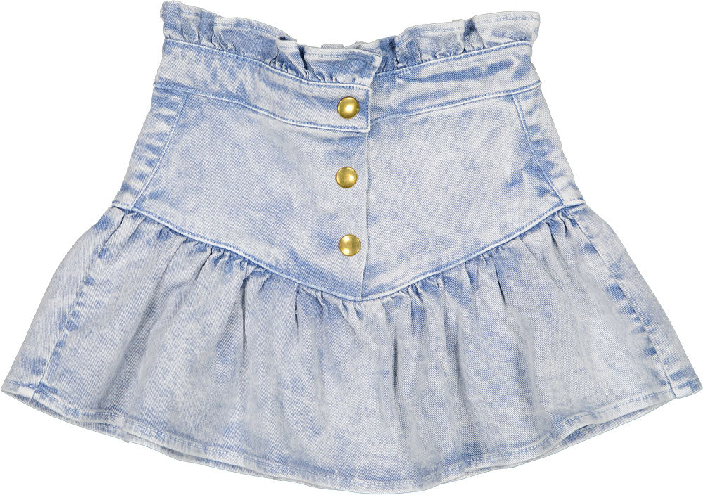 Pipeau Skirt in Blue Washed Denim