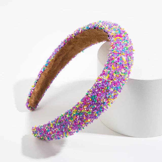 Beaded Headband | Lavender Sprinkles